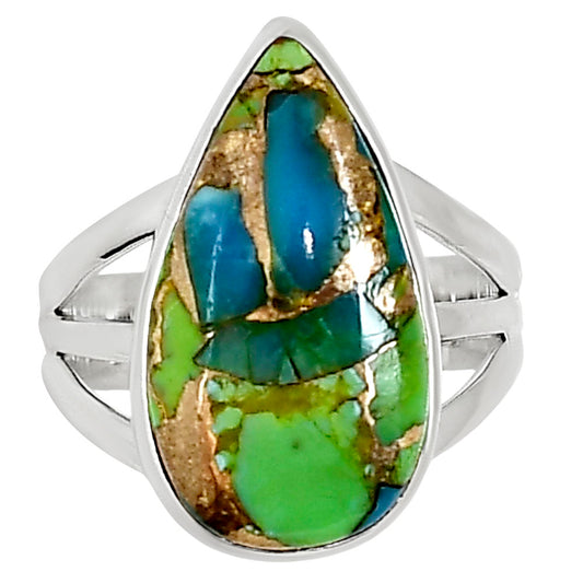 Blue Turquoise In Green Mohave Ring size-7 R-1003 29-ER15079