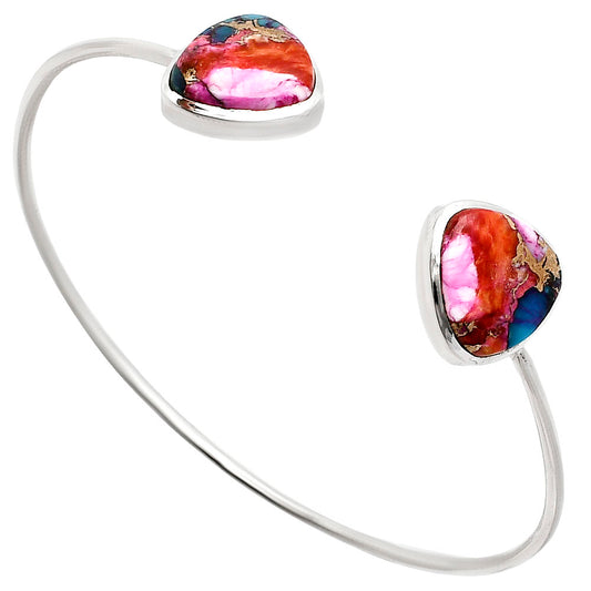 Premium Kingman Orange Dahlia Turquoise Cuff Bangle Bracelet B-1004 30-EB10226