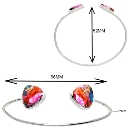 Premium Kingman Orange Dahlia Turquoise Cuff Bangle Bracelet B-1004 30-EB10226