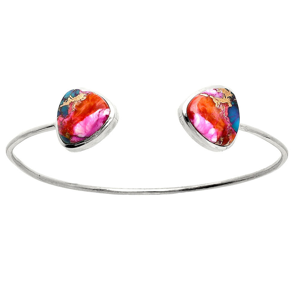 Premium Kingman Orange Dahlia Turquoise Cuff Bangle Bracelet B-1004 30-EB10226