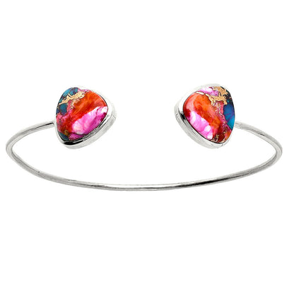 Premium Kingman Orange Dahlia Turquoise Cuff Bangle Bracelet B-1004 30-EB10226