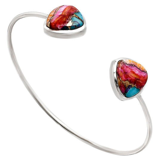 Premium Kingman Orange Dahlia Turquoise Cuff Bangle Bracelet B-1004 30-EB10228