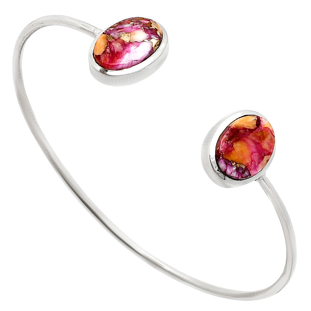 Premium Kingman Orange Dahlia Turquoise Cuff Bangle Bracelet B-1004 30-EB10229