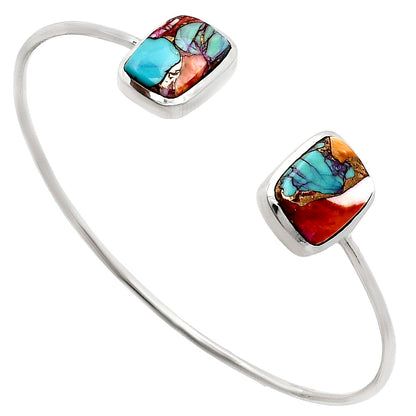 Premium Kingman Orange Dahlia Turquoise Cuff Bangle Bracelet B-1004 30-EB10232