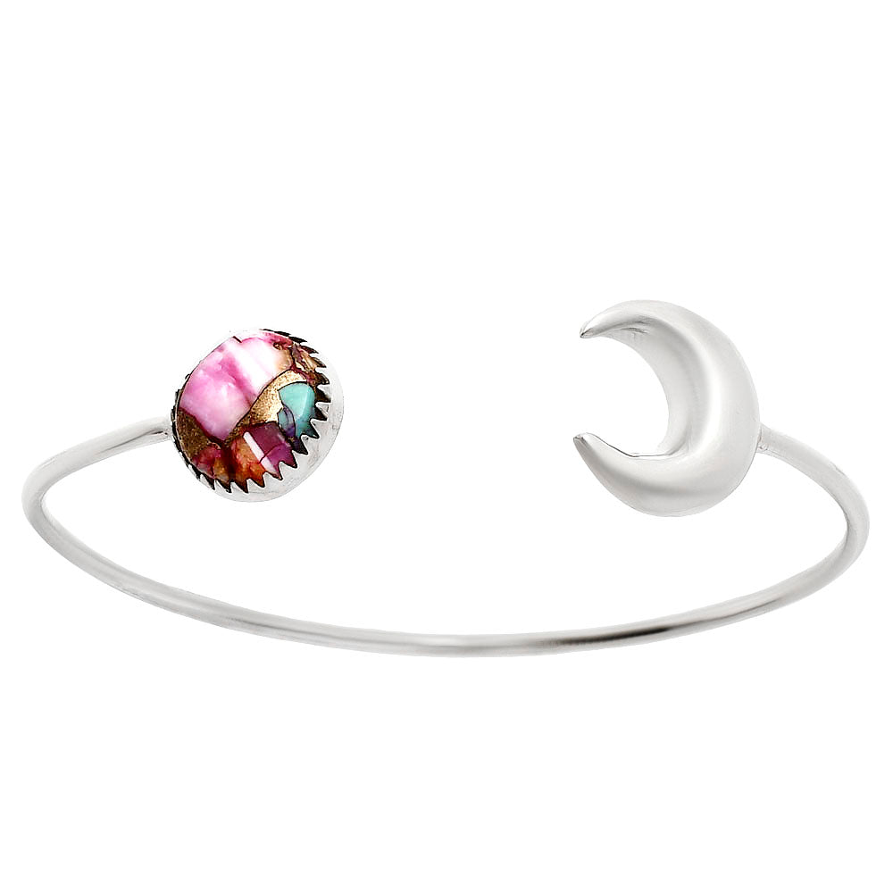 Moon - Kingman Pink Dahlia Turquoise Cuff Bangle Bracelet B-1046 30-EB10236