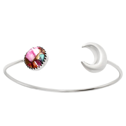 Moon - Kingman Pink Dahlia Turquoise Cuff Bangle Bracelet B-1046 30-EB10236