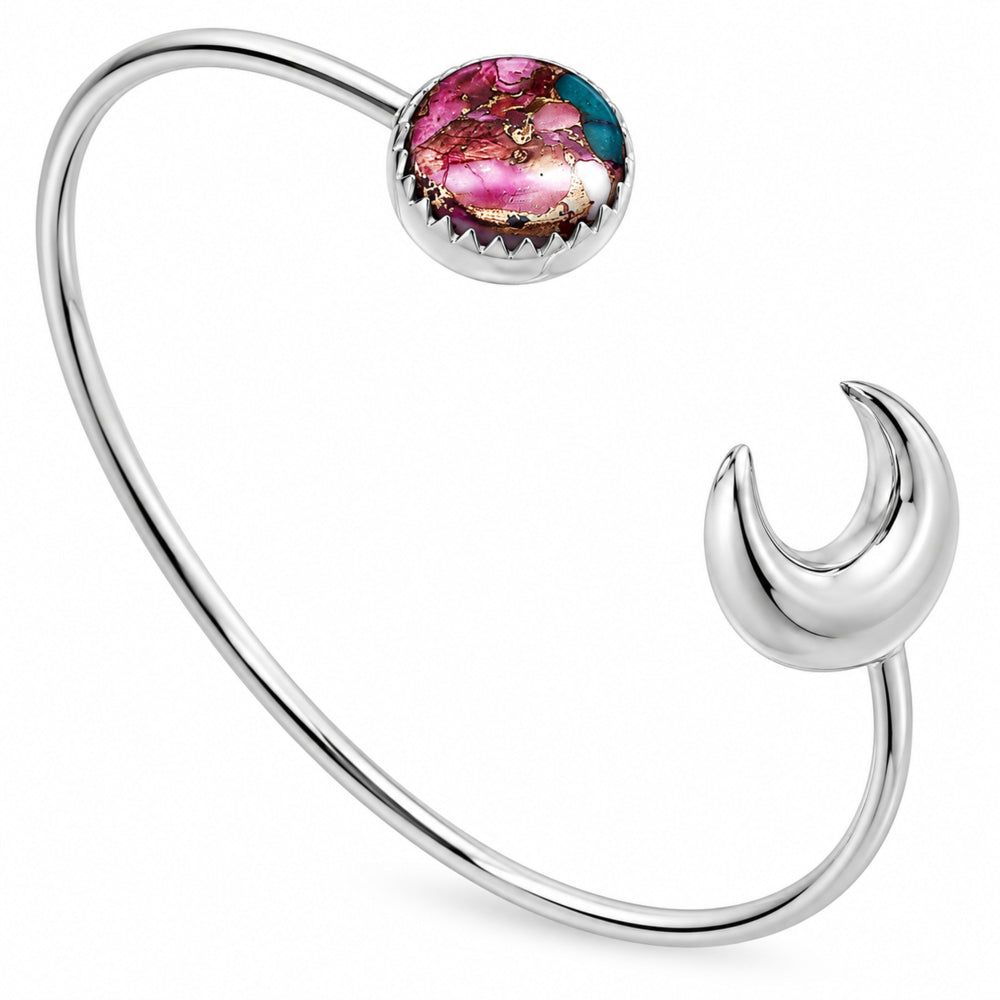 Moon - Kingman Pink Dahlia Turquoise Cuff Bangle Bracelet B-1046 30-EB10238