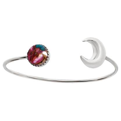 Moon - Kingman Pink Dahlia Turquoise Cuff Bangle Bracelet B-1046 30-EB10238