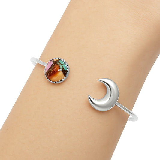 Moon - Kingman Orange Dahlia Turquoise Cuff Bangle Bracelet B-1046 30-EB10239
