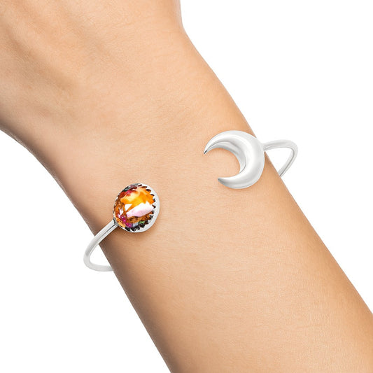 Moon - Kingman Orange Dahlia Turquoise Cuff Bangle Bracelet B-1046 30-EB10240