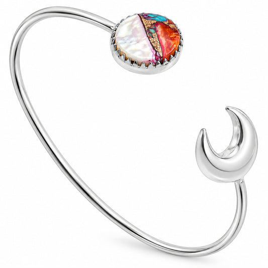 Moon - Kingman Orange Dahlia Turquoise Cuff Bangle Bracelet B-1046 30-EB10241