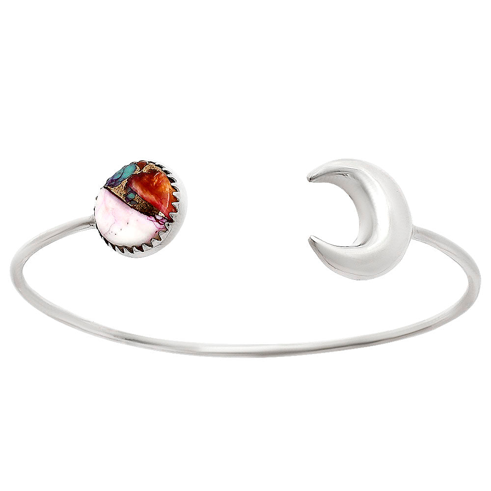 Moon - Kingman Orange Dahlia Turquoise Cuff Bangle Bracelet B-1046 30-EB10241