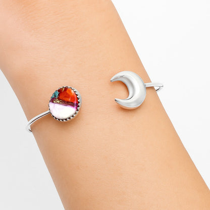 Moon - Kingman Orange Dahlia Turquoise Cuff Bangle Bracelet B-1046 30-EB10241