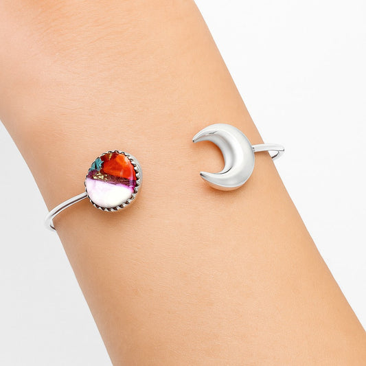 Moon - Kingman Orange Dahlia Turquoise Cuff Bangle Bracelet B-1046 30-EB10241