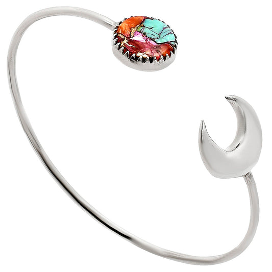 Moon - Kingman Orange Dahlia Turquoise Cuff Bangle Bracelet B-1046 30-EB10243