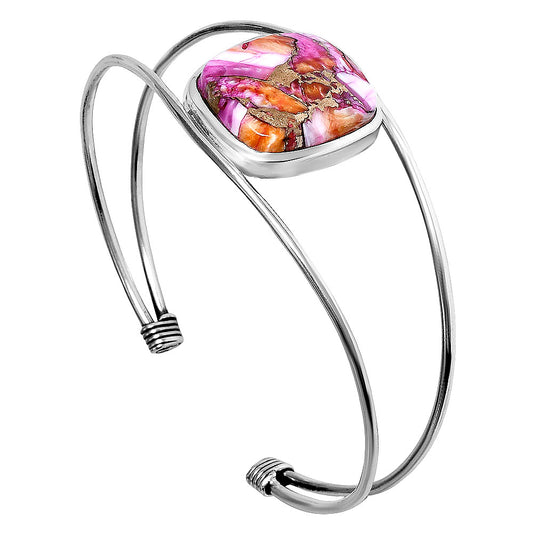 Premium Kingman Orange Dahlia Turquoise Cuff Bangle Bracelet B-1013 30-EB10249