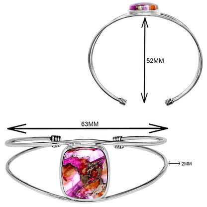 Premium Kingman Orange Dahlia Turquoise Cuff Bangle Bracelet B-1013 30-EB10249