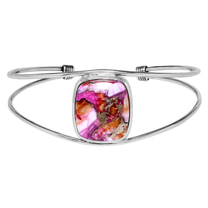 Premium Kingman Orange Dahlia Turquoise Cuff Bangle Bracelet B-1013 30-EB10249