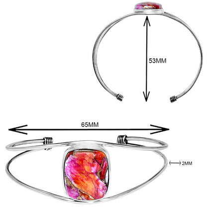 Premium Kingman Orange Dahlia Turquoise Cuff Bangle Bracelet B-1013 30-EB10250