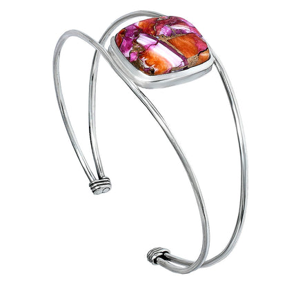 Premium Kingman Orange Dahlia Turquoise Cuff Bangle Bracelet B-1013 30-EB10252