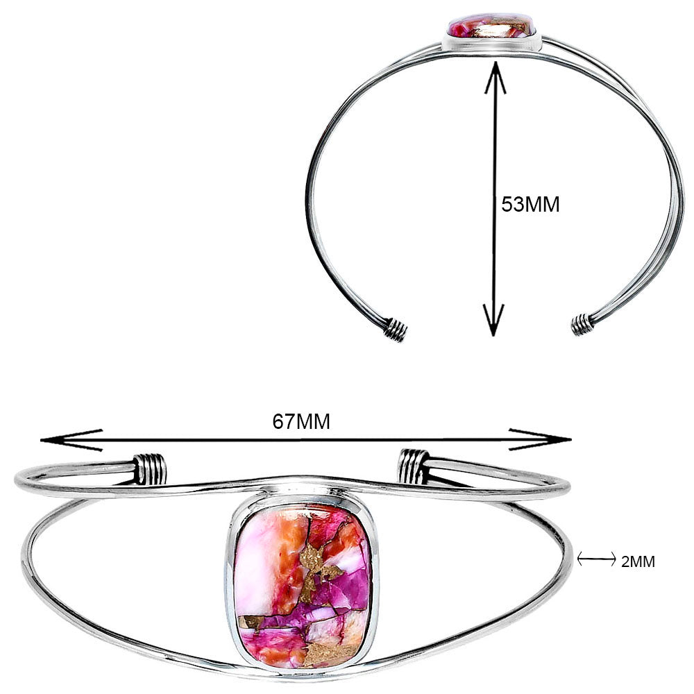 Premium Kingman Orange Dahlia Turquoise Cuff Bangle Bracelet B-1013 30-EB10253