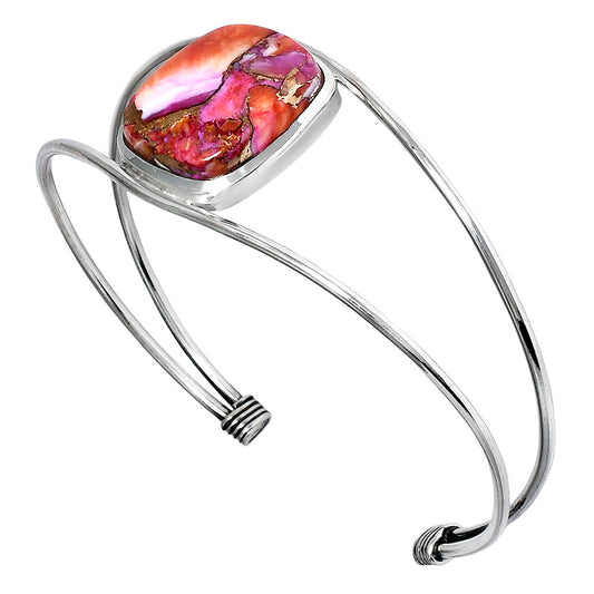 Premium Kingman Orange Dahlia Turquoise Cuff Bangle Bracelet B-1013 30-EB10256