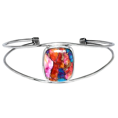 Premium Kingman Orange Dahlia Turquoise Cuff Bangle Bracelet B-1013 30-EB10257