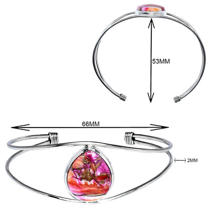 Premium Kingman Orange Dahlia Turquoise Cuff Bangle Bracelet B-1013 30-EB10258