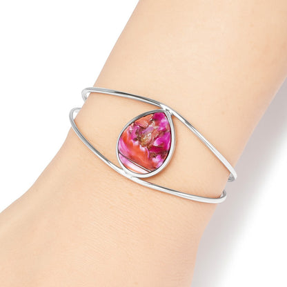 Premium Kingman Orange Dahlia Turquoise Cuff Bangle Bracelet B-1013 30-EB10258