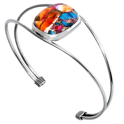 Premium Kingman Orange Dahlia Turquoise Cuff Bangle Bracelet B-1013 30-EB10261