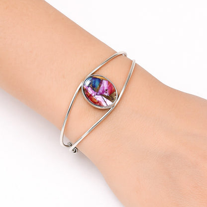 Premium Kingman Orange Dahlia Turquoise Cuff Bangle Bracelet B-1013 30-EB10267