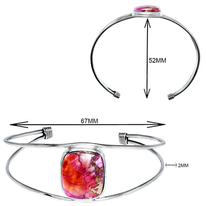 Premium Kingman Orange Dahlia Turquoise Cuff Bangle Bracelet B-1013 30-EB10268