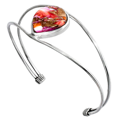 Premium Kingman Orange Dahlia Turquoise Cuff Bangle Bracelet B-1013 30-EB10270