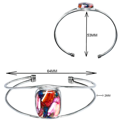 Premium Kingman Orange Dahlia Turquoise Cuff Bangle Bracelet B-1013 30-EB10272