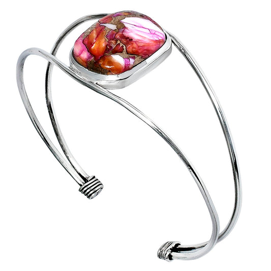 Premium Kingman Orange Dahlia Turquoise Cuff Bangle Bracelet B-1013 30-EB10273