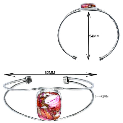 Premium Kingman Orange Dahlia Turquoise Cuff Bangle Bracelet B-1013 30-EB10273