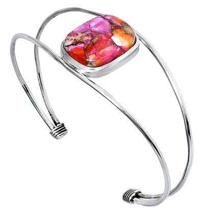 Premium Kingman Orange Dahlia Turquoise Cuff Bangle Bracelet B-1013 30-EB10274