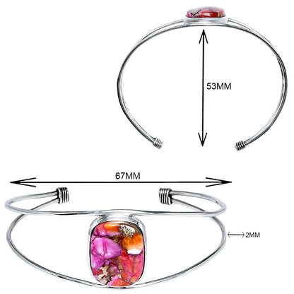 Premium Kingman Orange Dahlia Turquoise Cuff Bangle Bracelet B-1013 30-EB10274