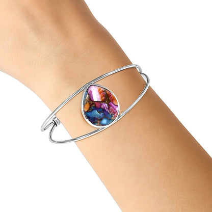 Premium Kingman Orange Dahlia Turquoise Cuff Bangle Bracelet B-1013 30-EB10274