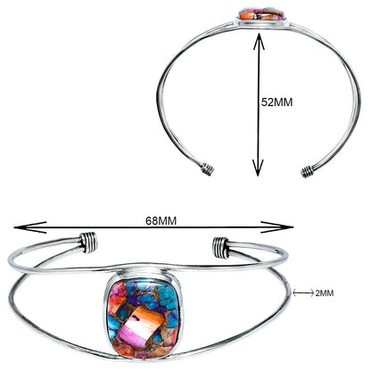 Premium Kingman Orange Dahlia Turquoise Cuff Bangle Bracelet B-1013 30-EB10276