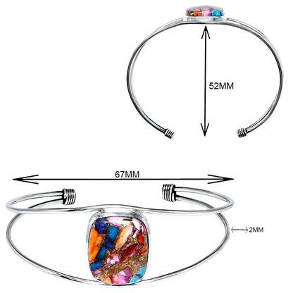 Premium Kingman Orange Dahlia Turquoise Cuff Bangle Bracelet B-1013 30-EB10280