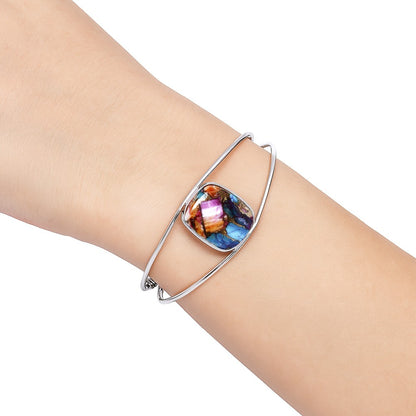 Premium Kingman Orange Dahlia Turquoise Cuff Bangle Bracelet B-1013 30-EB10282