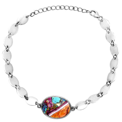 Premium Kingman Orange Dahlia Turquoise Bracelet B-1044 30-EB10291