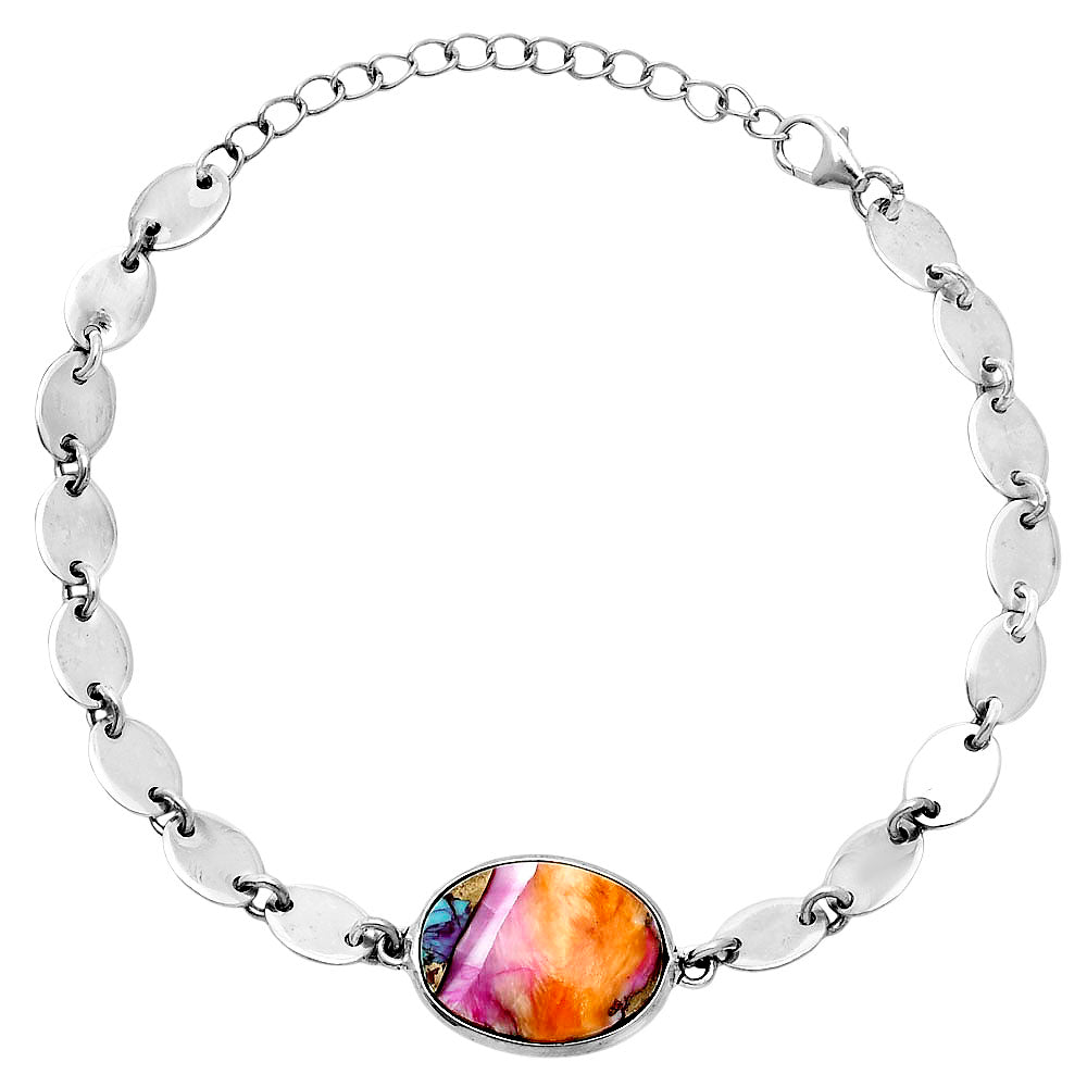 Premium Kingman Orange Dahlia Turquoise Bracelet B-1044 30-EB10292