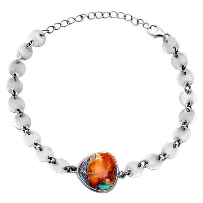 Premium Kingman Orange Dahlia Turquoise Bracelet B-1044 30-EB10294