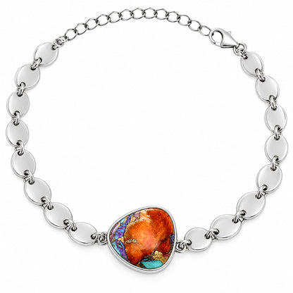 Premium Kingman Orange Dahlia Turquoise Bracelet B-1044 30-EB10294