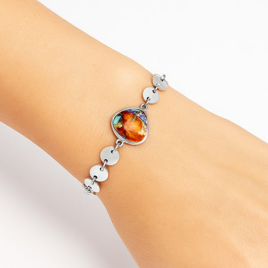Premium Kingman Orange Dahlia Turquoise Bracelet B-1044 30-EB10294
