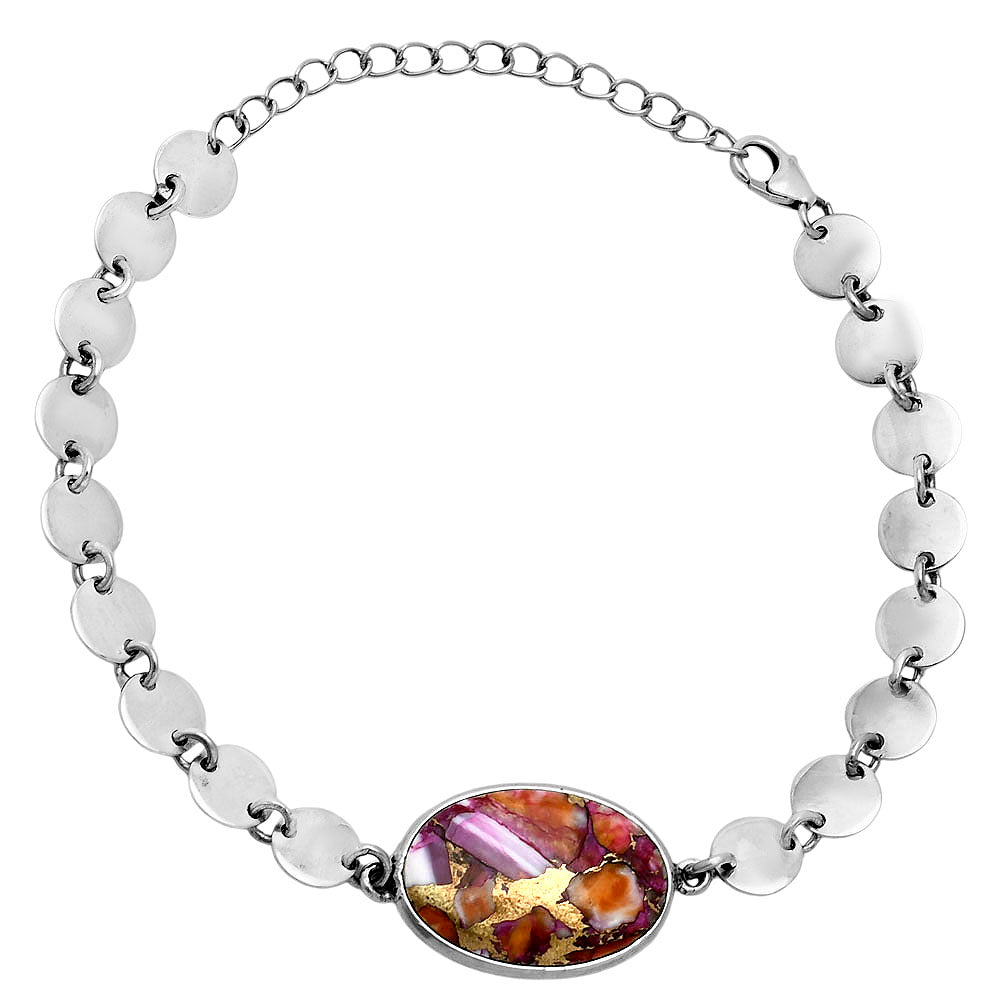 Premium Kingman Orange Dahlia Turquoise Bracelet B-1044 30-EB10296