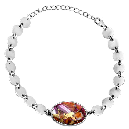 Premium Kingman Orange Dahlia Turquoise Bracelet B-1044 30-EB10296