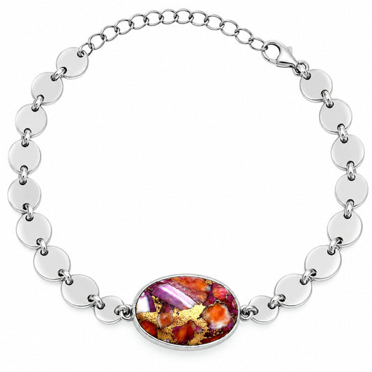 Premium Kingman Orange Dahlia Turquoise Bracelet B-1044 30-EB10296